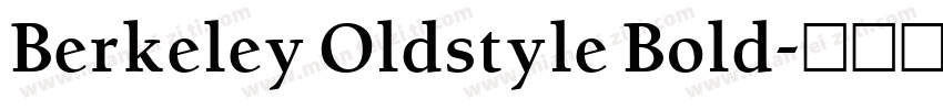 Berkeley Oldstyle Bold字体转换